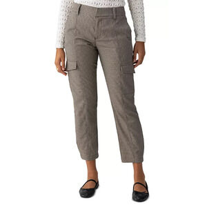 SANCTUARY WOMENS SIZE 32 POLISHED HOUNDSTOOTH PRINT CARGO PANT BROWN NEW